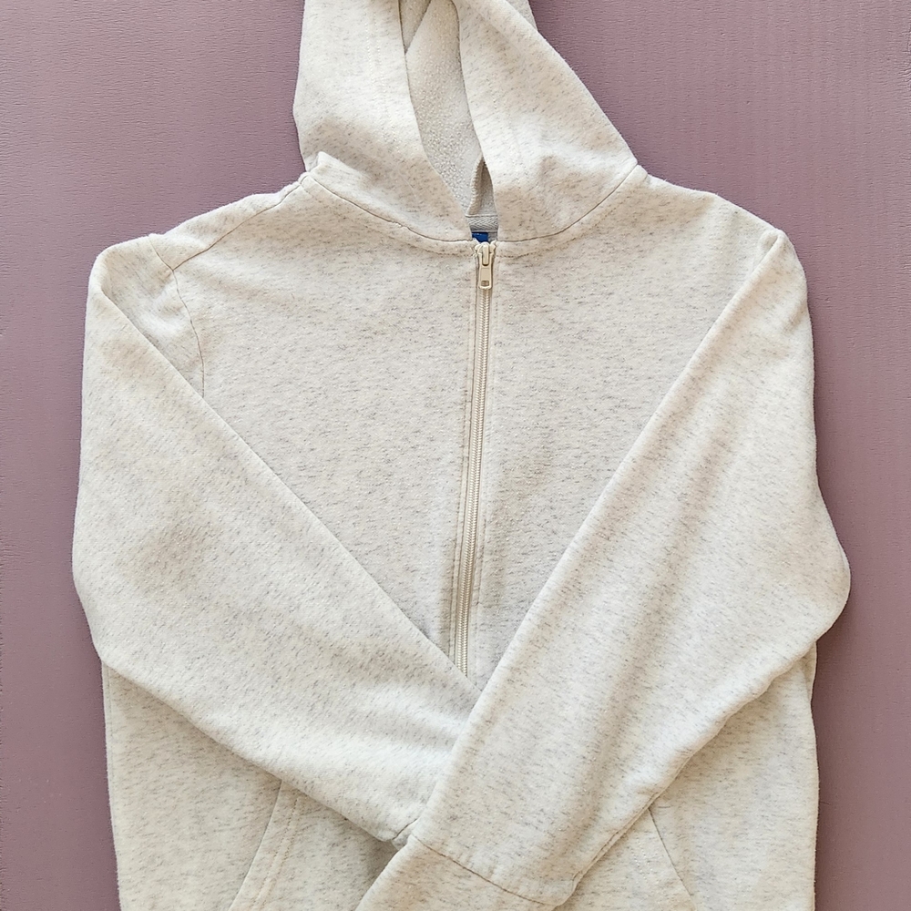 Old Navy Cream Zip Up Sweater with Hood